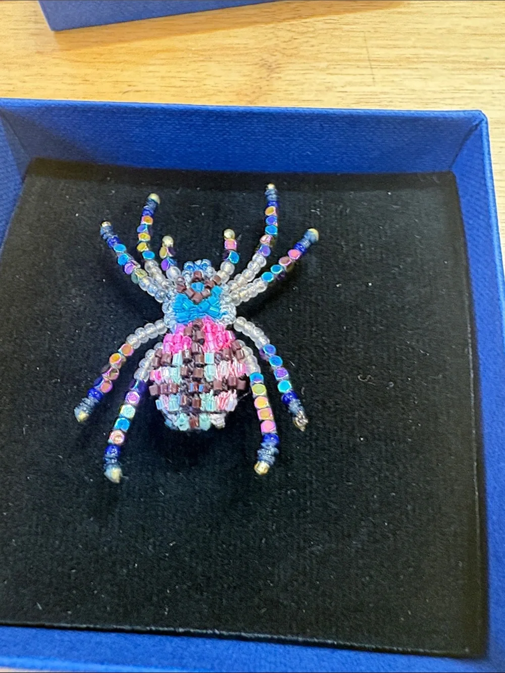 Beaded Multicolor tarantula Brooch by Trovelore